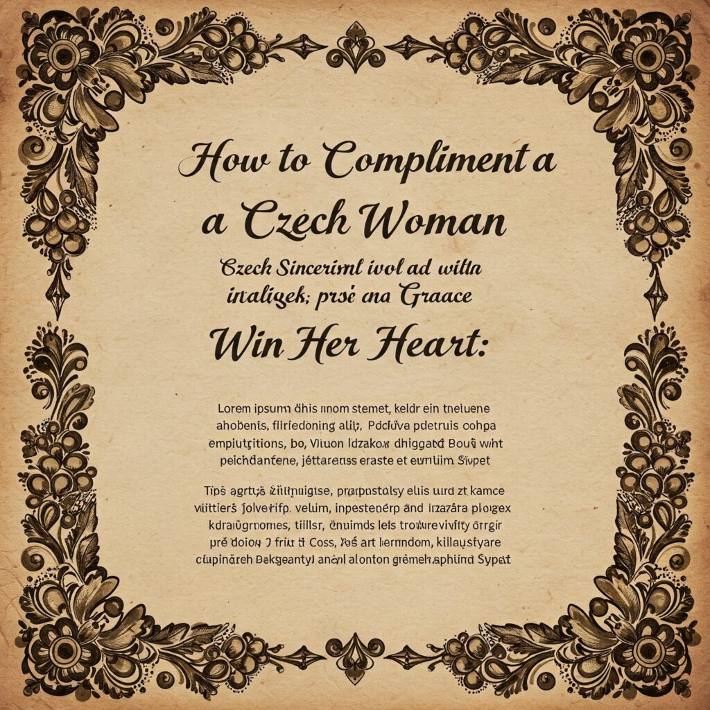 A Czech woman smiling graciously while receiving a thoughtful compliment, showcasing cultural respect and connection.