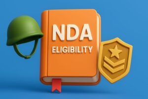 3D thumbnail for NDA eligibility criteria—featuring book, ribbon, and Indian Army icons